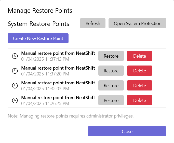 Restore Points